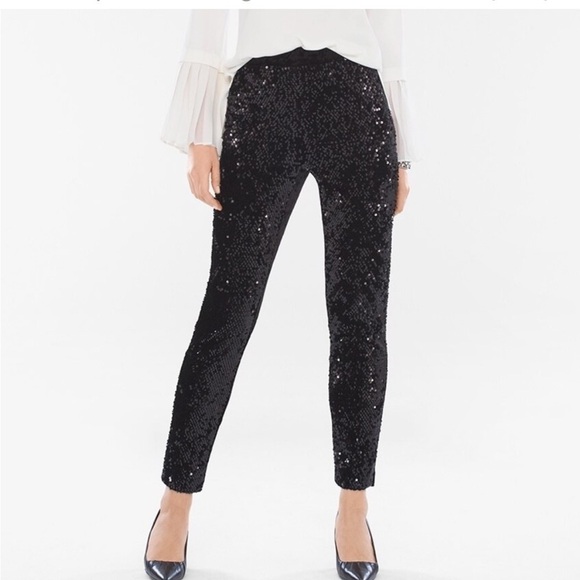 Chico’s velvet and sequins evening slim leg pants - Picture 1 of 8